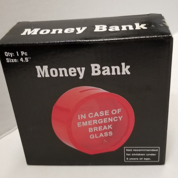 In Case of Emergency Break Glass Piggy / Coin Bank - Picture 5 of 10